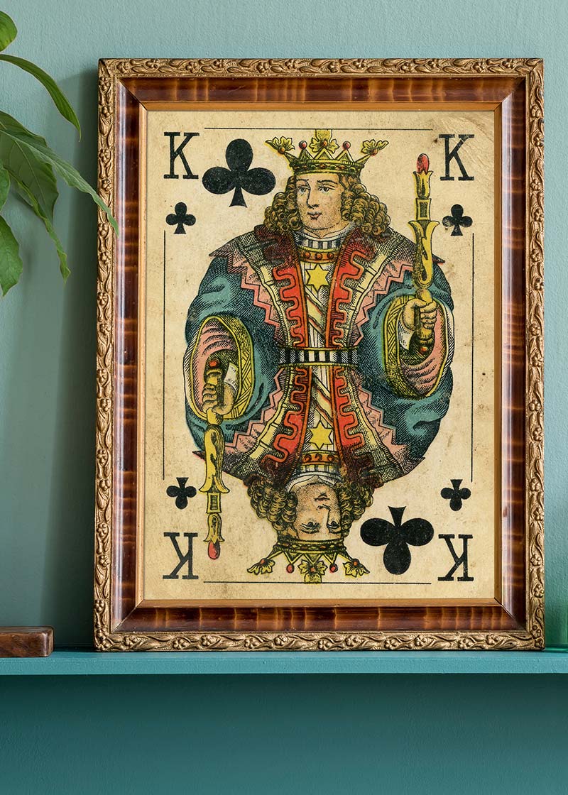 Vintage Playing Card Print - King of Clubs