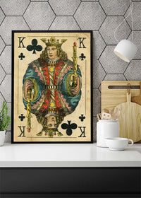 Vintage Playing Card Print - King of Clubs