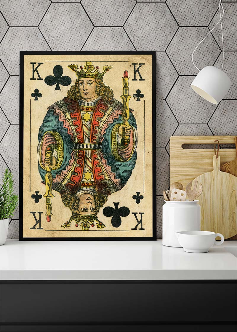 Vintage Playing Card Print - King of Clubs
