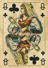 Vintage Playing Card Print - Queen of Clubs