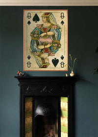 Vintage Playing Card Print - Queen of Spades