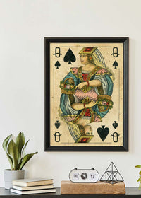 Vintage Playing Card Print - Queen of Spades