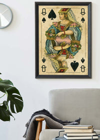 Vintage Playing Card Print - Queen of Spades
