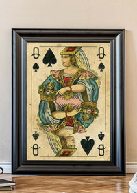 Vintage Playing Card Print - Queen of Spades