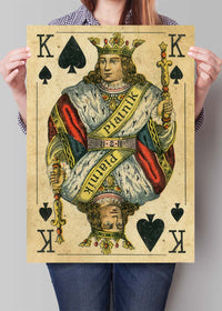 Vintage Playing Card Print - King of Spades