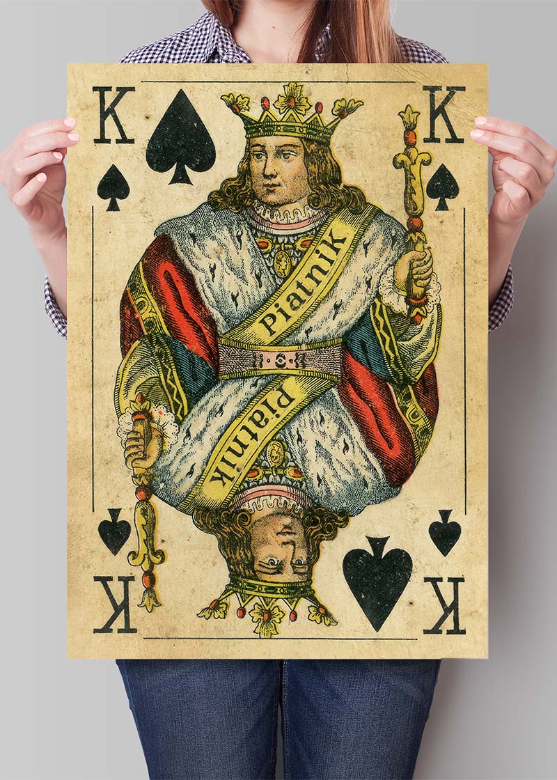 Vintage Playing Card Print - King of Spades