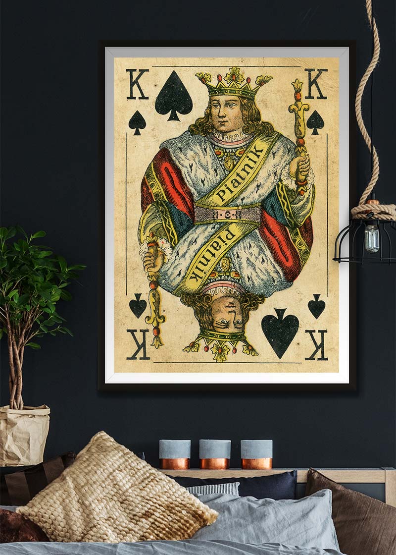 Vintage Playing Card Print - King of Spades