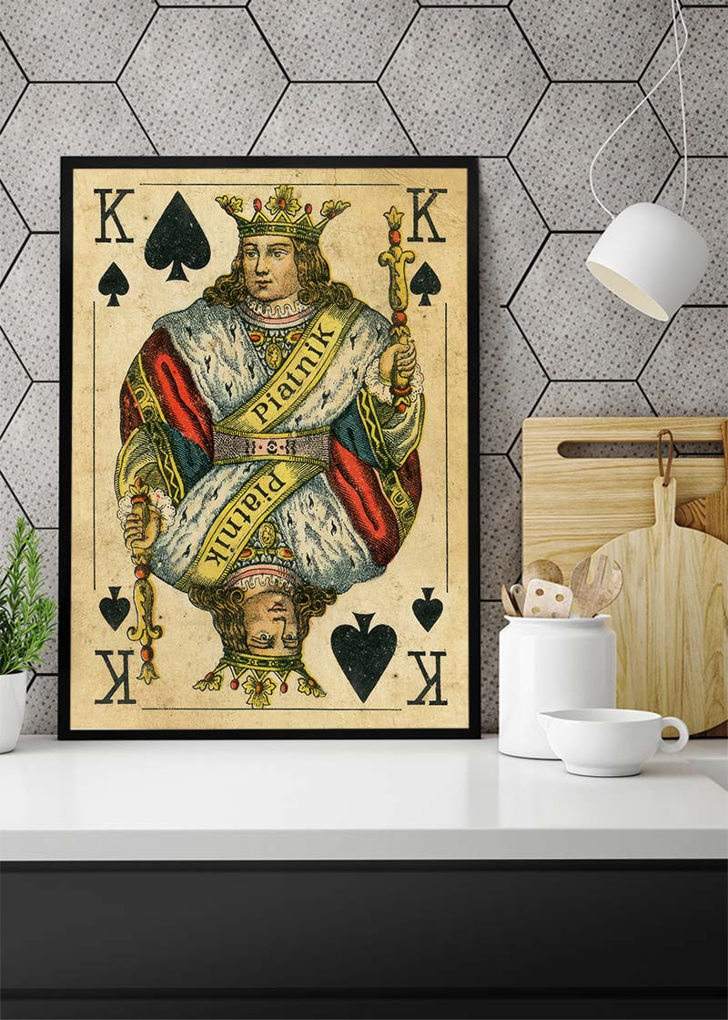 Vintage Playing Card Print - King of Spades