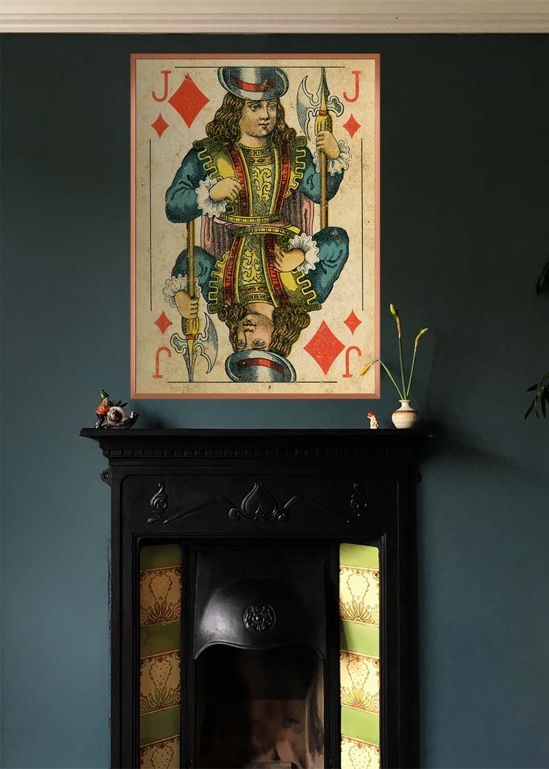 Vintage Playing Card Print - Jack of Diamonds