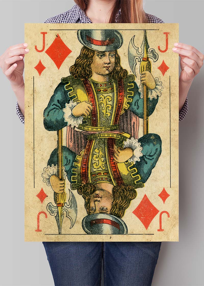 Vintage Playing Card Print - Jack of Diamonds