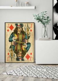 Vintage Playing Card Print - Jack of Diamonds