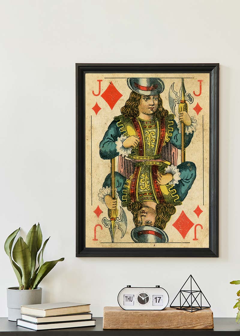 Vintage Playing Card Print - Jack of Diamonds