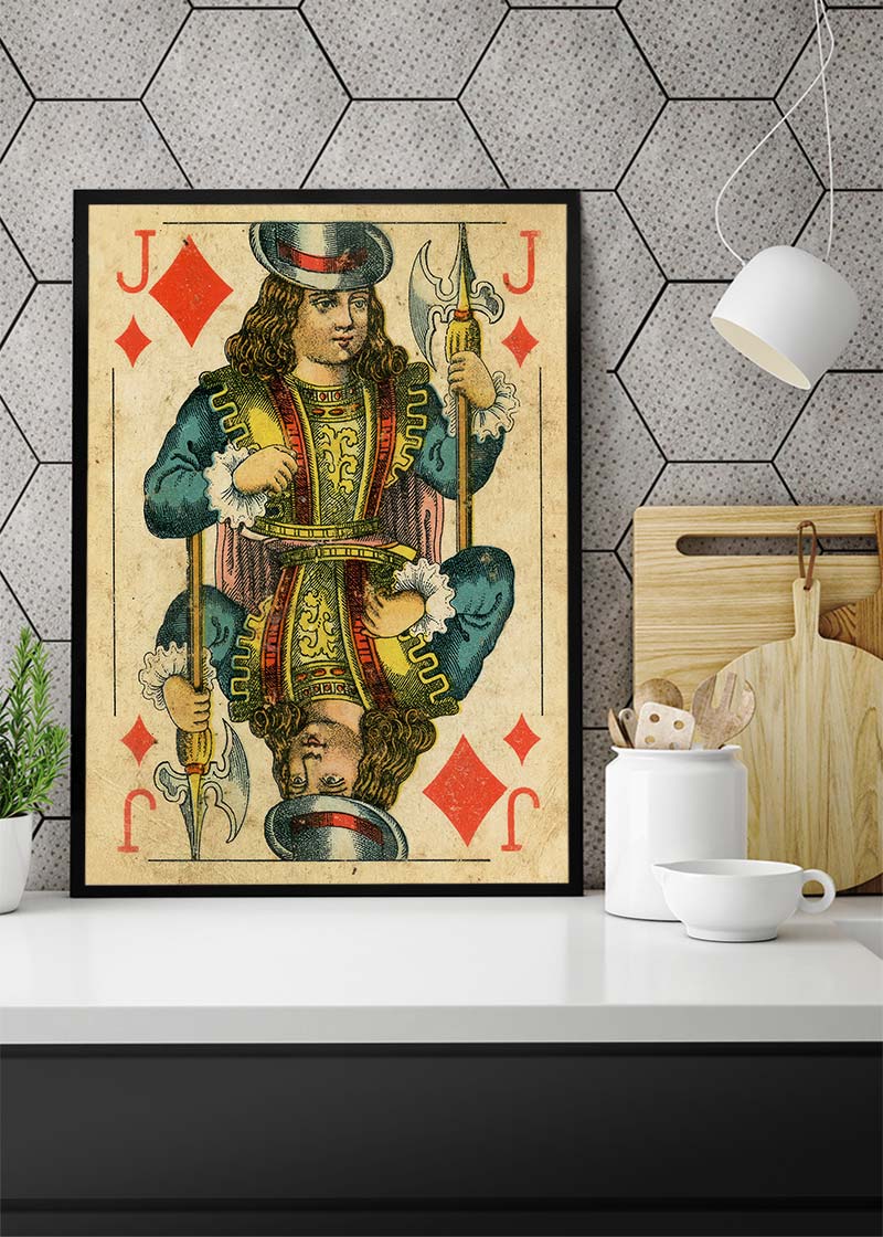 Vintage Playing Card Print - Jack of Diamonds