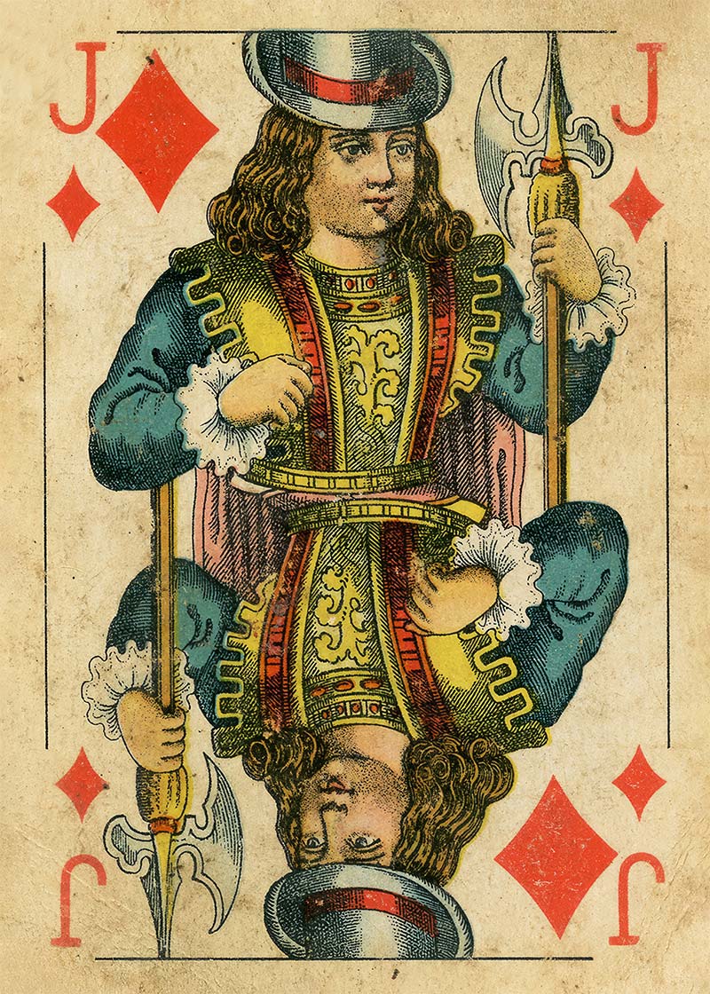 Vintage Playing Card Print - Jack of Diamonds