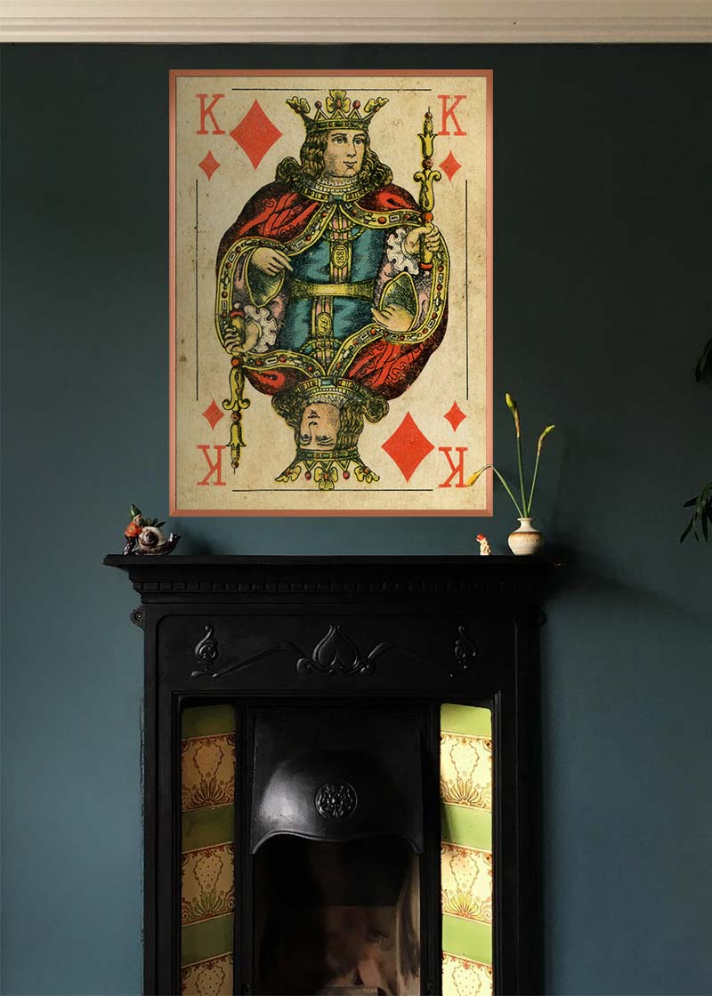 Vintage Playing Card Print - King of Diamonds