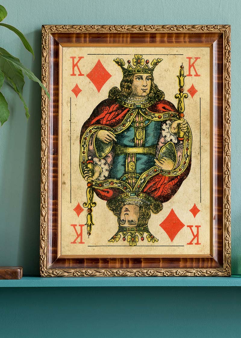 Vintage Playing Card Print - King of Diamonds