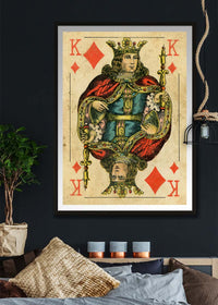 Vintage Playing Card Print - King of Diamonds