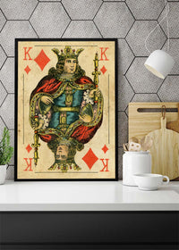 Vintage Playing Card Print - King of Diamonds