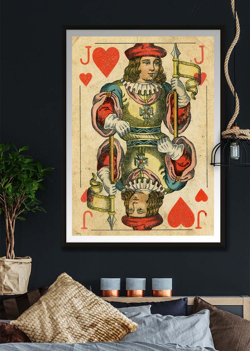 Vintage Playing Card Print - Jack of Hearts