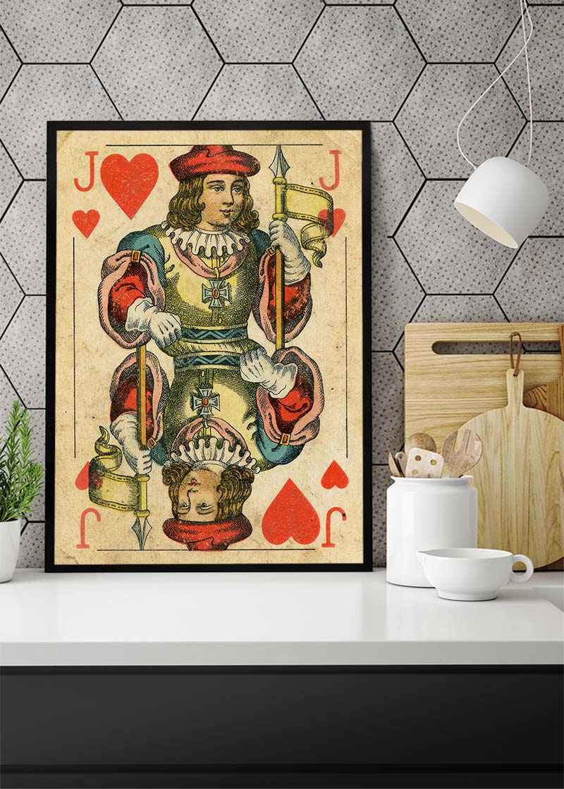Vintage Playing Card Print - Jack of Hearts