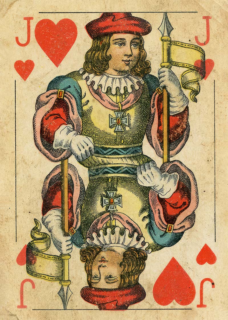 Vintage Playing Card Print - Jack of Hearts