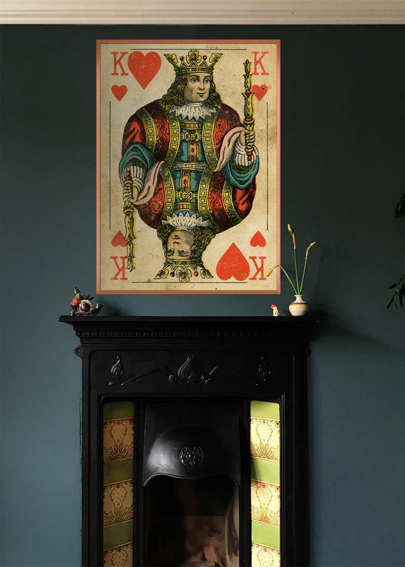 Vintage Playing Card Print - King of Hearts
