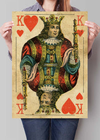 Vintage Playing Card Print - King of Hearts