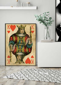Vintage Playing Card Print - King of Hearts