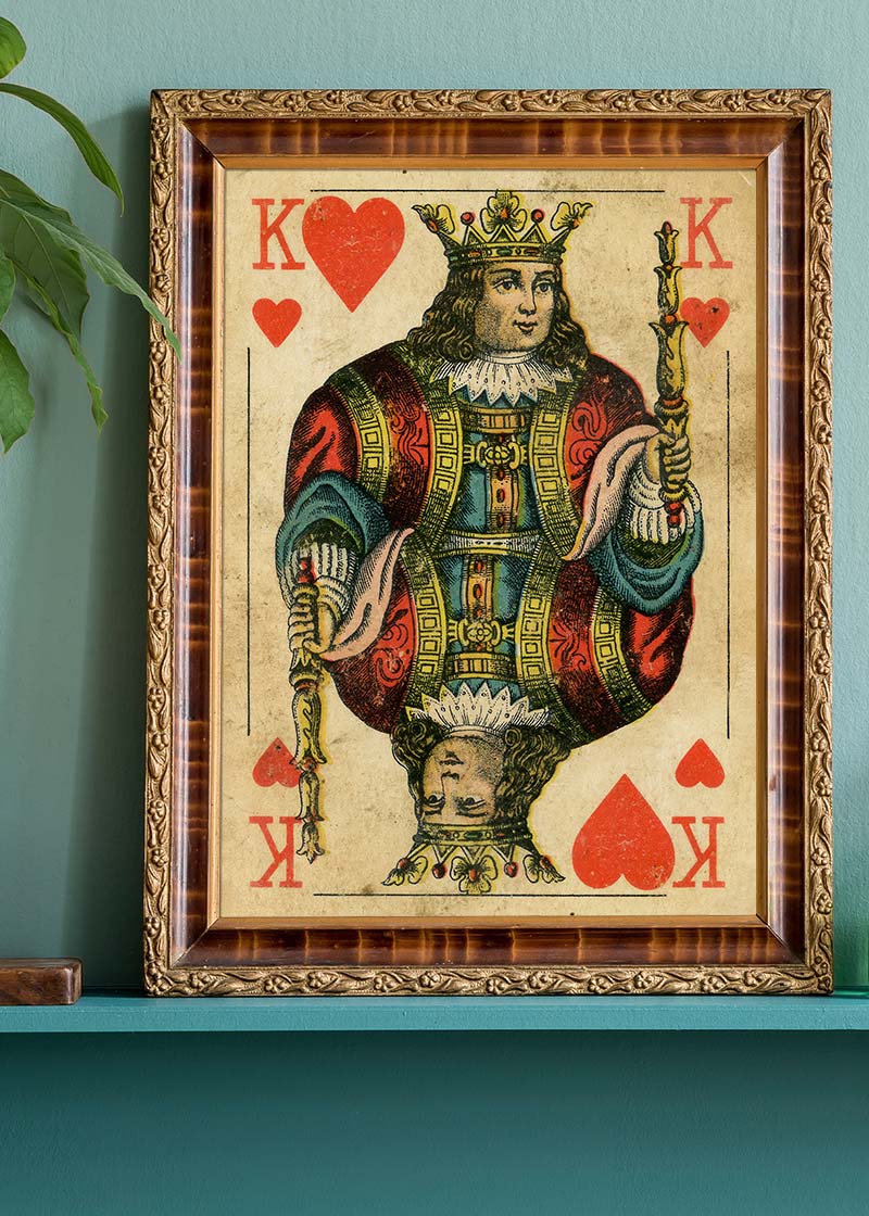 Vintage Playing Card Print - King of Hearts