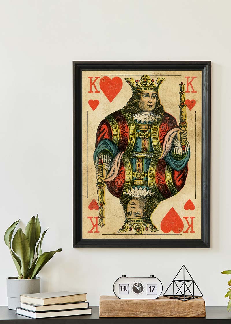Vintage Playing Card Print - King of Hearts