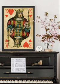 Vintage Playing Card Print - King of Hearts