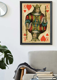 Vintage Playing Card Print - King of Hearts