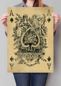 Vintage Playing Card Print - Ace of Spades