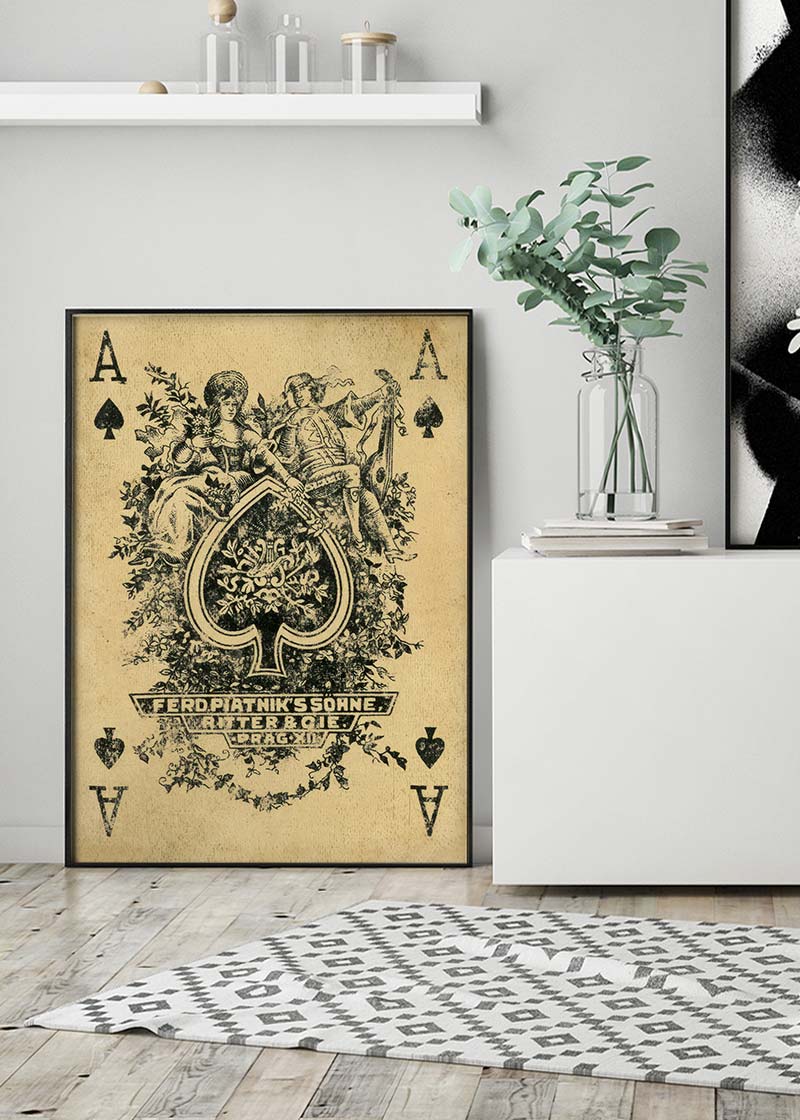 Vintage Playing Card Print - Ace of Spades