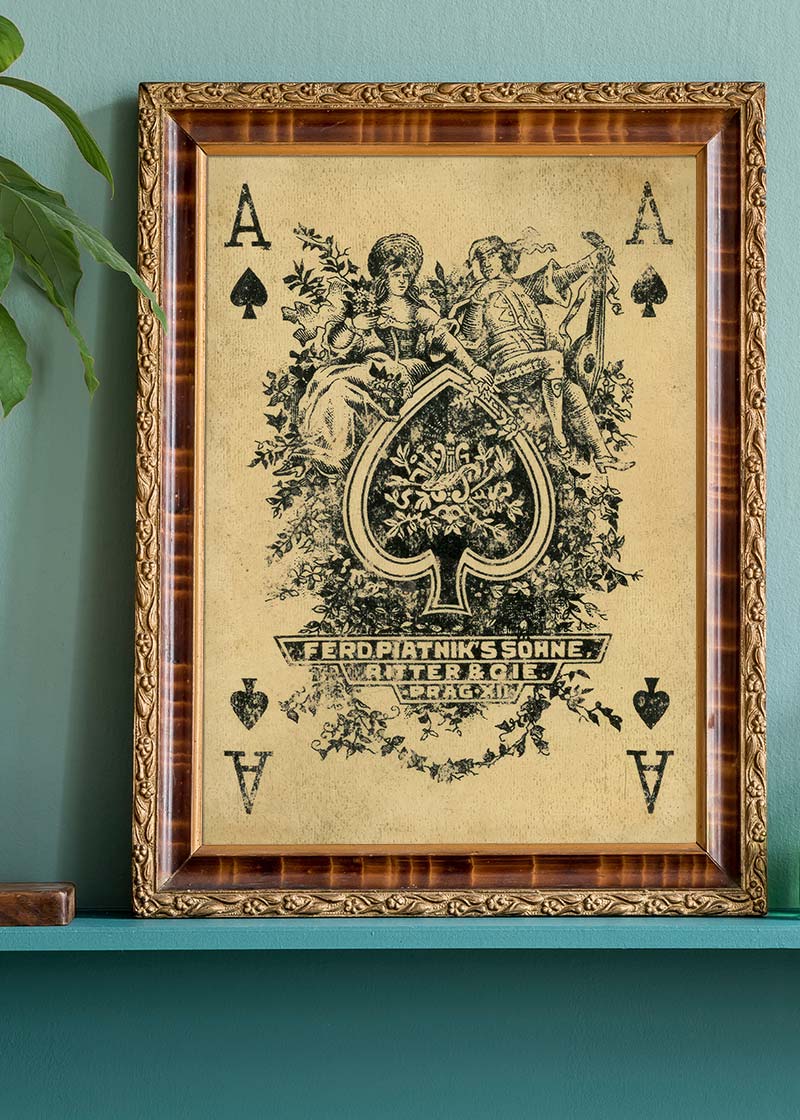 Vintage Playing Card Print - Ace of Spades