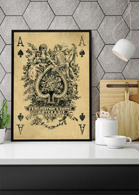 Vintage Playing Card Print - Ace of Spades