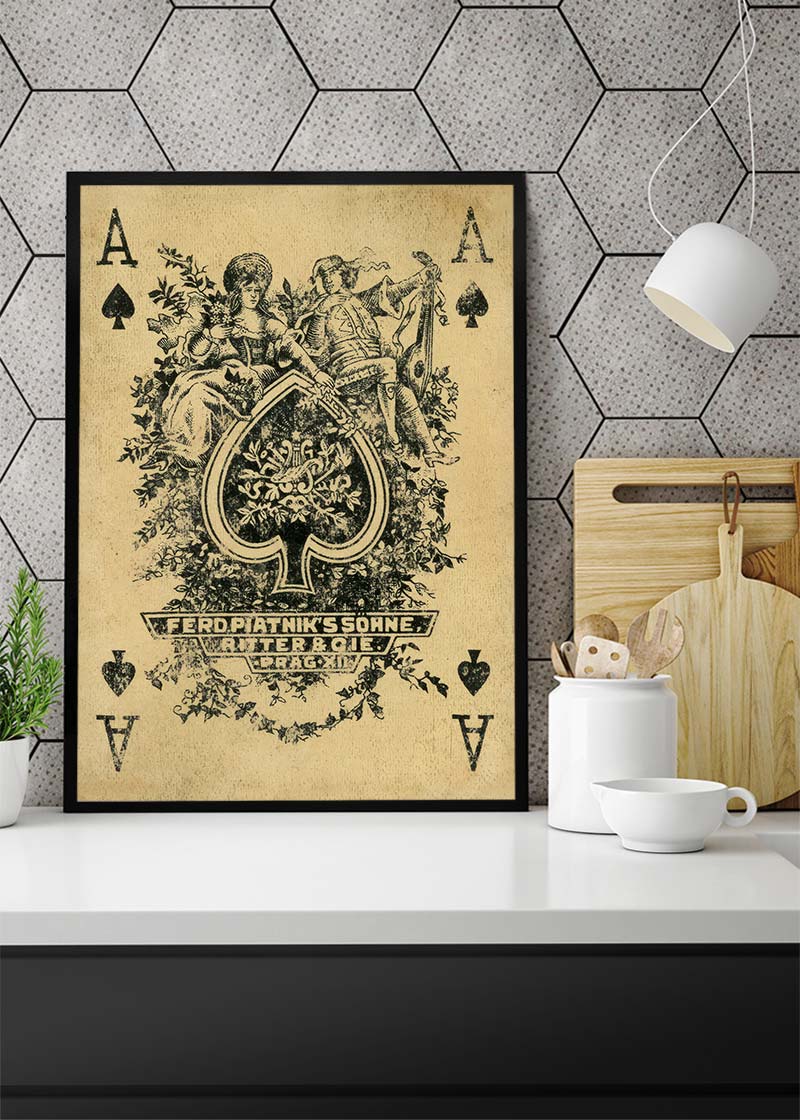 Vintage Playing Card Print - Ace of Spades