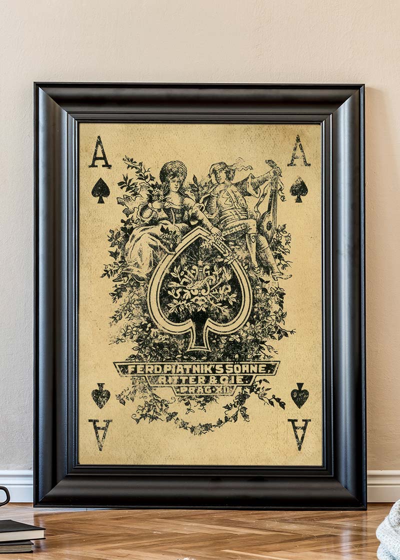 Vintage Playing Card Print - Ace of Spades