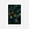 Gold Illustrated Baubles Christmas Print
