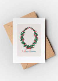 Vintage Merry Christmas A6 Christmas Greetings Card