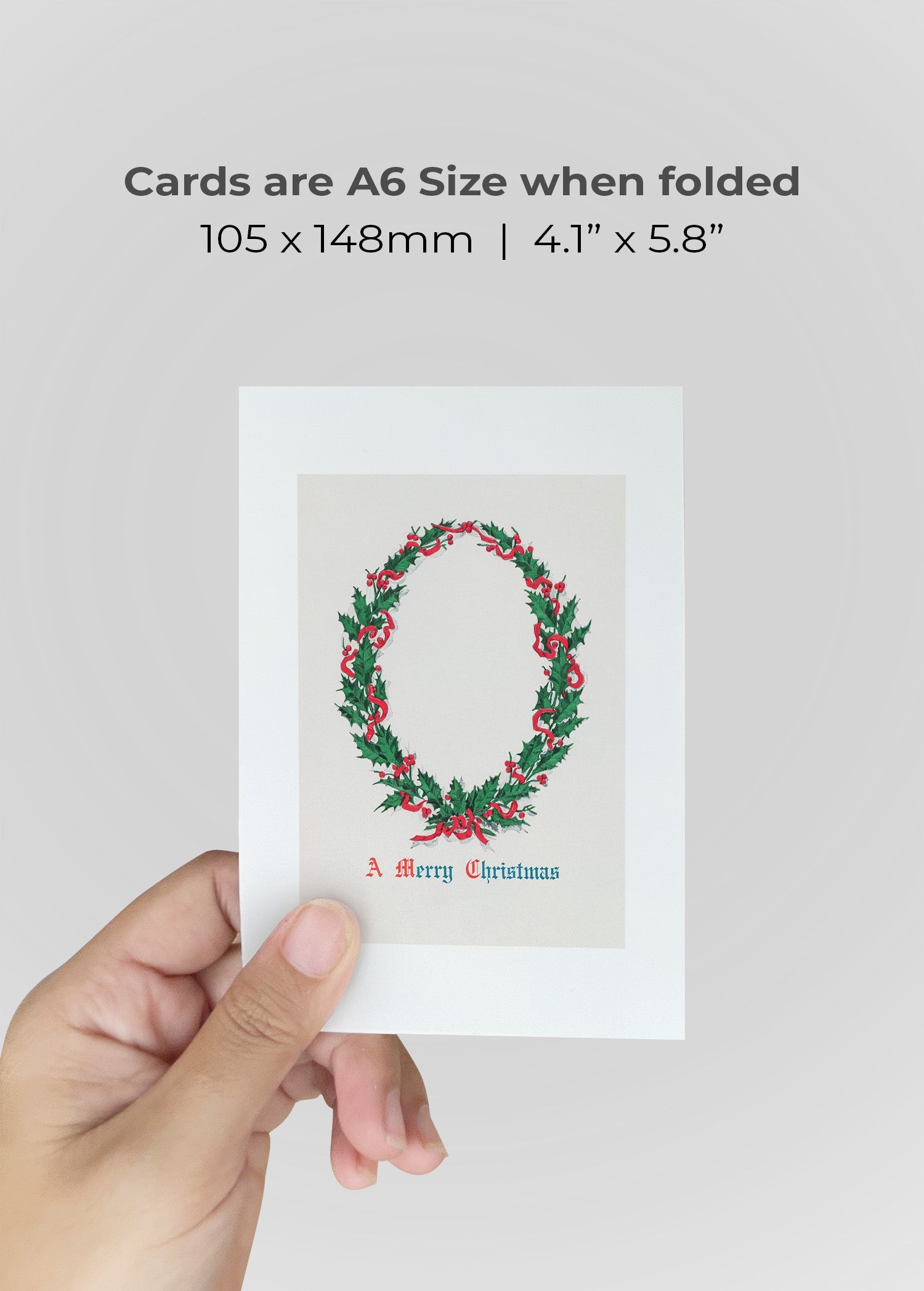 Vintage Merry Christmas A6 Christmas Greetings Card