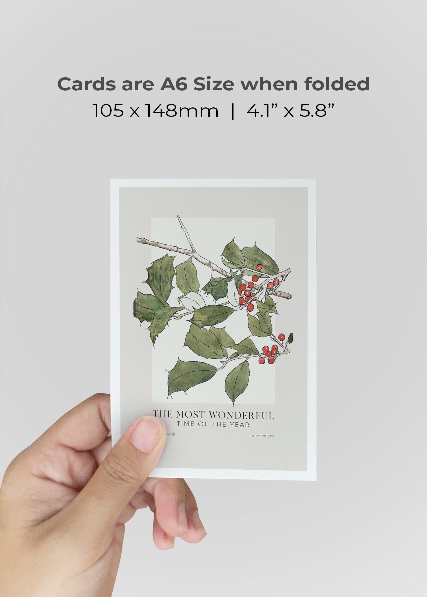 Vintage Holly A6 Christmas Greetings Card