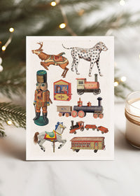 Vintage Toys A6 Christmas Greetings Card