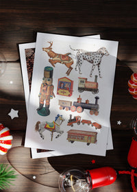 Vintage Toys A6 Christmas Greetings Card