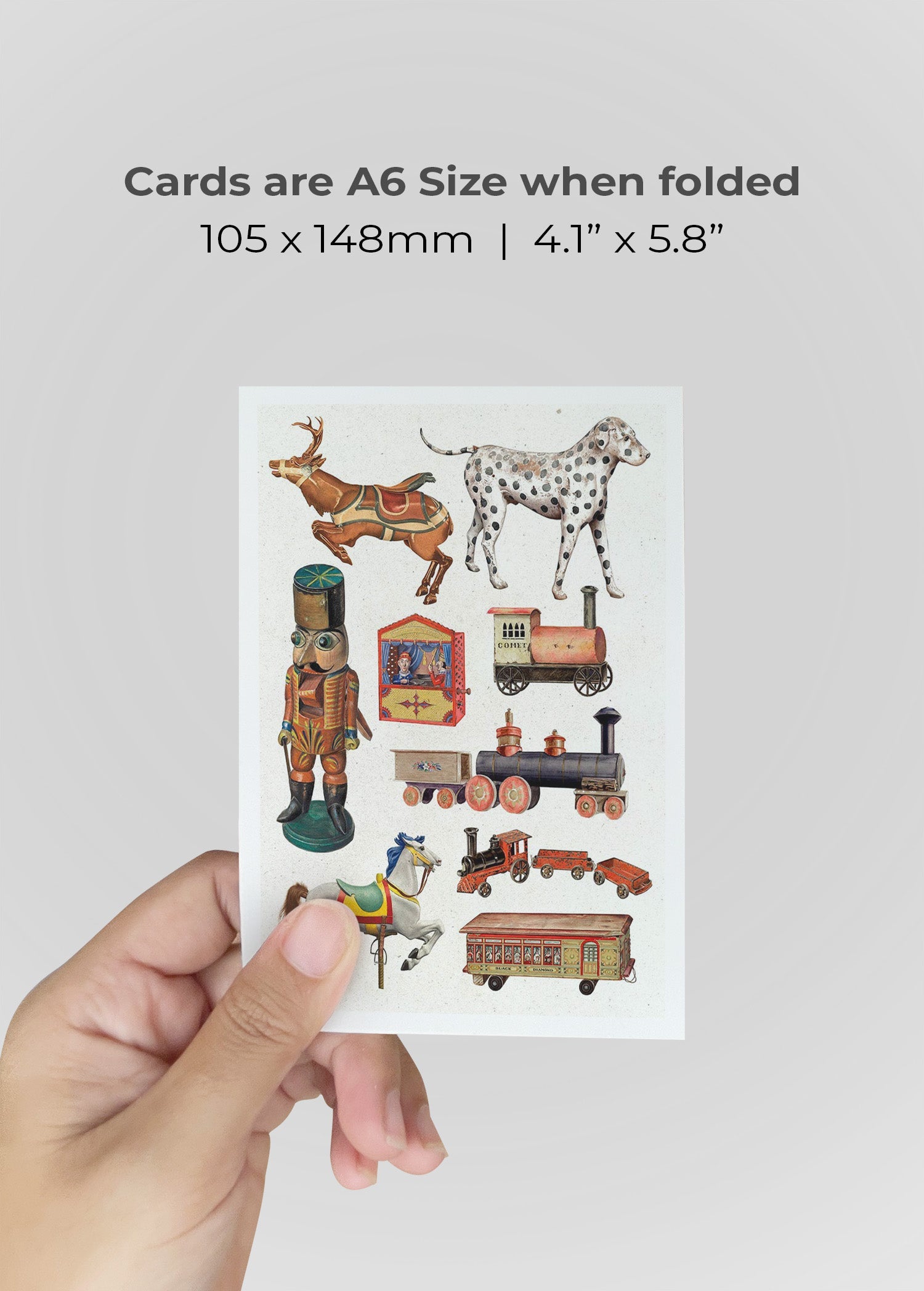 Vintage Toys A6 Christmas Greetings Card