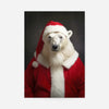 Christmas Polar Bear Animal Portrait Print