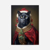 Christmas Panther Animal Portrait Print