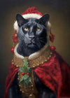 Christmas Panther Animal Portrait Print 21x30cm Matte Clearance Print