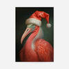 Christmas Flamingo Animal Portrait Print