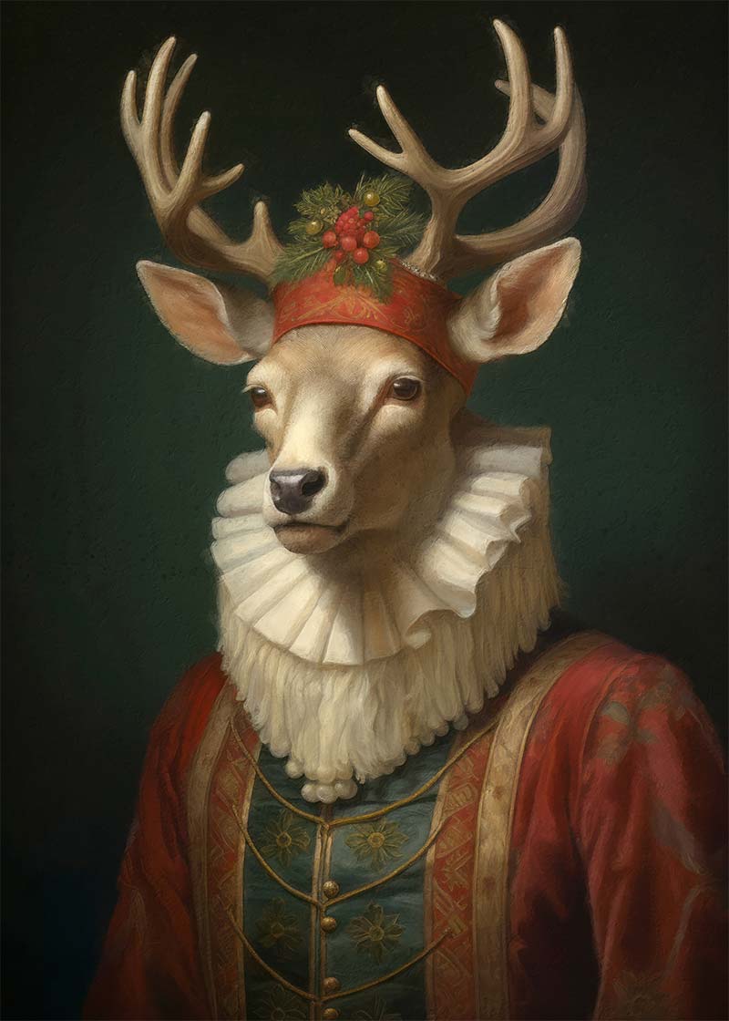 Christmas Card 6 Pack #3 (Panther, Giraffe, Fox, Lady Deer, Rat, Bull)